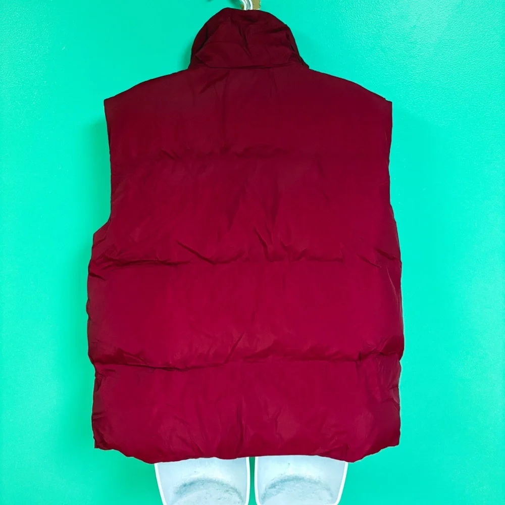 NWT Anrabess Maroon Red Zip Up Sleeveless Puffer Vest Womens Size L - Picture 7 of 9